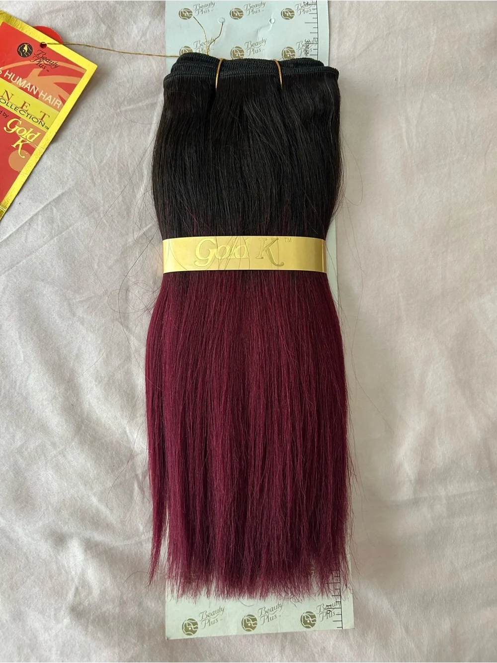 Mink Yaky Ombré Black Burgundy Human Hair 10 inch Extensions Color TT1B/Real Bur